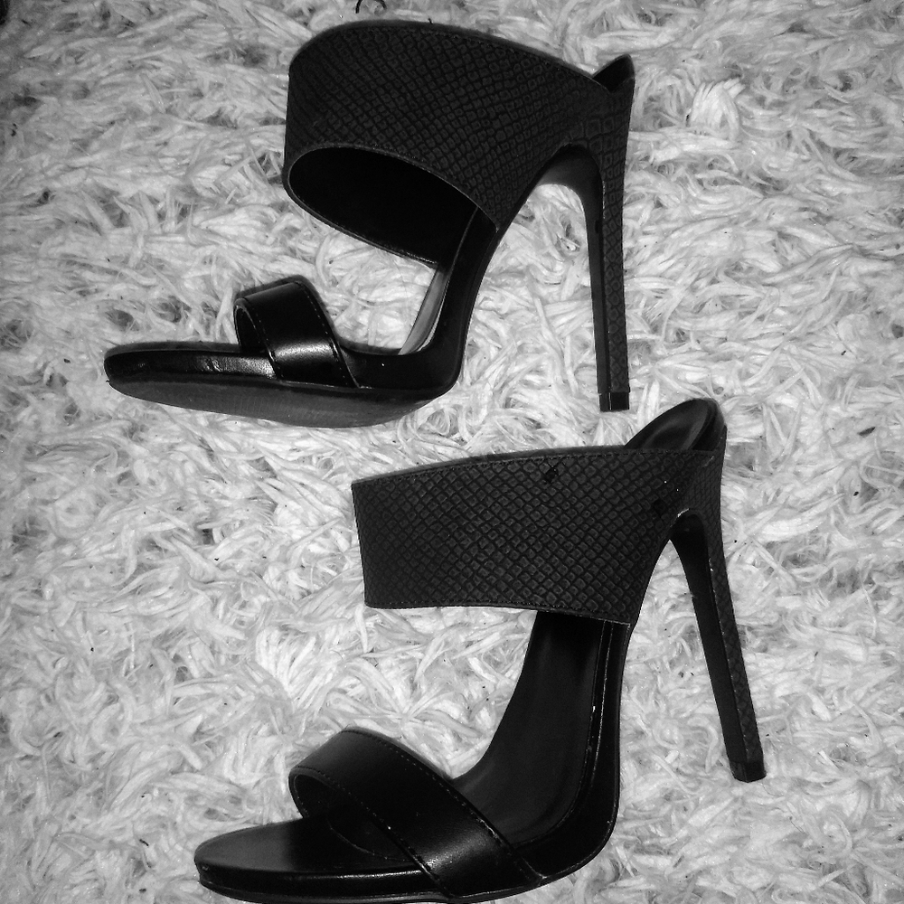 Charlotte Russe snakeskin open toe heels